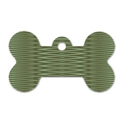 Chive And Olive Stripes Pattern Dog Tag Bone (two Sides) by SpinnyChairDesigns