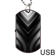 Black And Silver Pattern Dog Tag Usb Flash (two Sides)