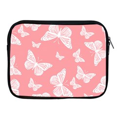 Pink And White Butterflies Apple Ipad 2/3/4 Zipper Cases by SpinnyChairDesigns