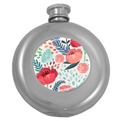 Floral  Round Hip Flask (5 Oz) by Sobalvarro