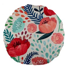 Floral  Large 18  Premium Flano Round Cushions by Sobalvarro