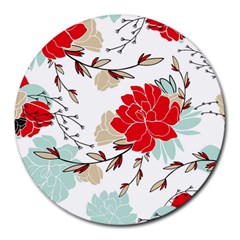 Floral Pattern  Round Mousepads by Sobalvarro