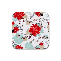 Floral Pattern  Rubber Coaster (square)  by Sobalvarro