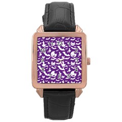 Halloween  Rose Gold Leather Watch  by Sobalvarro