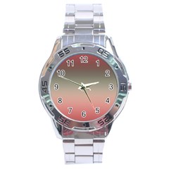 Tea Rose And Sage Gradient Ombre Colors Stainless Steel Analogue Watch by SpinnyChairDesigns
