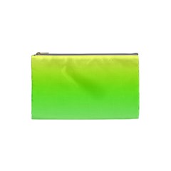 Lemon Yellow And Lime Green Gradient Ombre Color Cosmetic Bag (small) by SpinnyChairDesigns