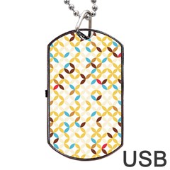 Tekstura-seamless-retro-pattern Dog Tag Usb Flash (two Sides) by Sobalvarro