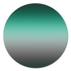 Teal Green And Grey Gradient Ombre Color Magnet 5  (round) by SpinnyChairDesigns