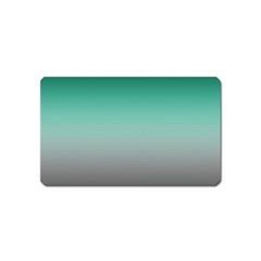 Teal Green And Grey Gradient Ombre Color Magnet (name Card) by SpinnyChairDesigns