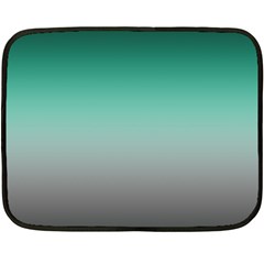 Teal Green And Grey Gradient Ombre Color Double Sided Fleece Blanket (mini)  by SpinnyChairDesigns