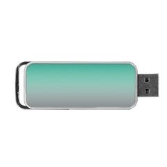 Teal Green And Grey Gradient Ombre Color Portable Usb Flash (one Side) by SpinnyChairDesigns