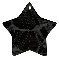 Black Tourmaline Stone Geometric Pattern Ornament (star) by SpinnyChairDesigns