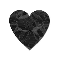 Black Tourmaline Stone Geometric Pattern Heart Magnet by SpinnyChairDesigns