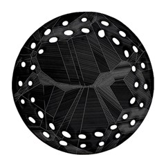 Black Tourmaline Stone Geometric Pattern Ornament (round Filigree) by SpinnyChairDesigns