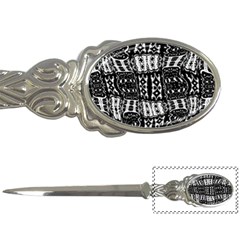 Abstract Black And White Stripes Checkered Pattern Letter Opener by SpinnyChairDesigns