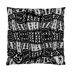 Abstract Black And White Stripes Checkered Pattern Standard Cushion Case (one Side) by SpinnyChairDesigns