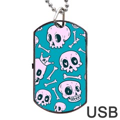 Skull Dog Tag Usb Flash (two Sides) by Sobalvarro