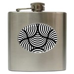 Abstract Black and White Shell Pattern Hip Flask (6 oz)