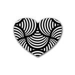 Abstract Black and White Shell Pattern Heart Coaster (4 pack) 