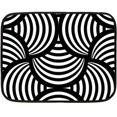 Abstract Black And White Shell Pattern Double Sided Fleece Blanket (mini)  by SpinnyChairDesigns