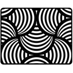 Abstract Black and White Shell Pattern Fleece Blanket (Medium) 