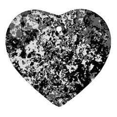 Black And White Grunge Stone Heart Ornament (two Sides) by SpinnyChairDesigns