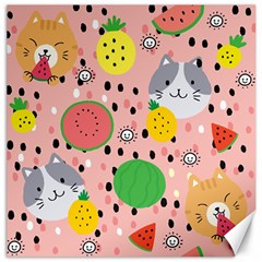 Cats And Fruits  Canvas 20  X 20  by Sobalvarro