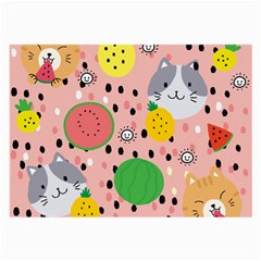 Cats And Fruits  Large Glasses Cloth (2 Sides) by Sobalvarro