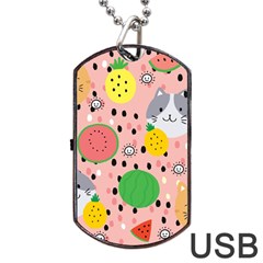 Cats And Fruits  Dog Tag Usb Flash (one Side) by Sobalvarro