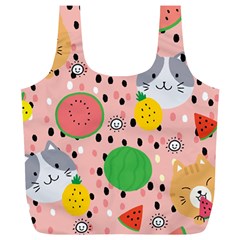 Cats And Fruits  Full Print Recycle Bag (xl) by Sobalvarro