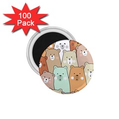 Colorful-baby-bear-cartoon-seamless-pattern 1 75  Magnets (100 Pack)  by Sobalvarro