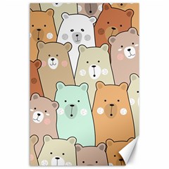 Colorful-baby-bear-cartoon-seamless-pattern Canvas 24  X 36  by Sobalvarro