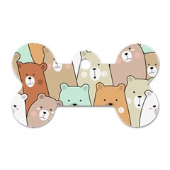 Colorful-baby-bear-cartoon-seamless-pattern Dog Tag Bone (one Side) by Sobalvarro