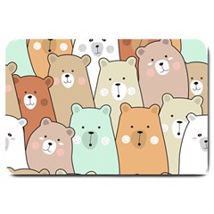 Colorful-baby-bear-cartoon-seamless-pattern Large Doormat  by Sobalvarro