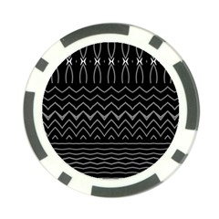 Black And White Minimalist Stripes  Poker Chip Card Guard (10 Pack) by SpinnyChairDesigns