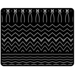 Black And White Minimalist Stripes  Double Sided Fleece Blanket (medium)  by SpinnyChairDesigns