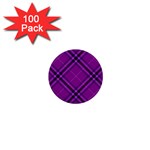 Purple and Black Plaid 1  Mini Buttons (100 pack)  Front