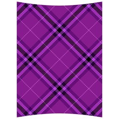 Purple And Black Plaid Back Support Cushion by SpinnyChairDesigns