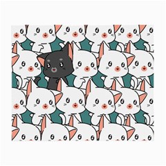 Seamless-cute-cat-pattern-vector Small Glasses Cloth (2 Sides) by Sobalvarro