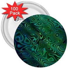 Emerald Green Blue Marbled Color 3  Buttons (100 Pack)  by SpinnyChairDesigns