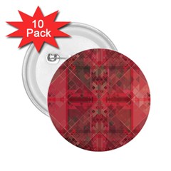 Indian Red Color Geometric Diamonds 2 25  Buttons (10 Pack)  by SpinnyChairDesigns