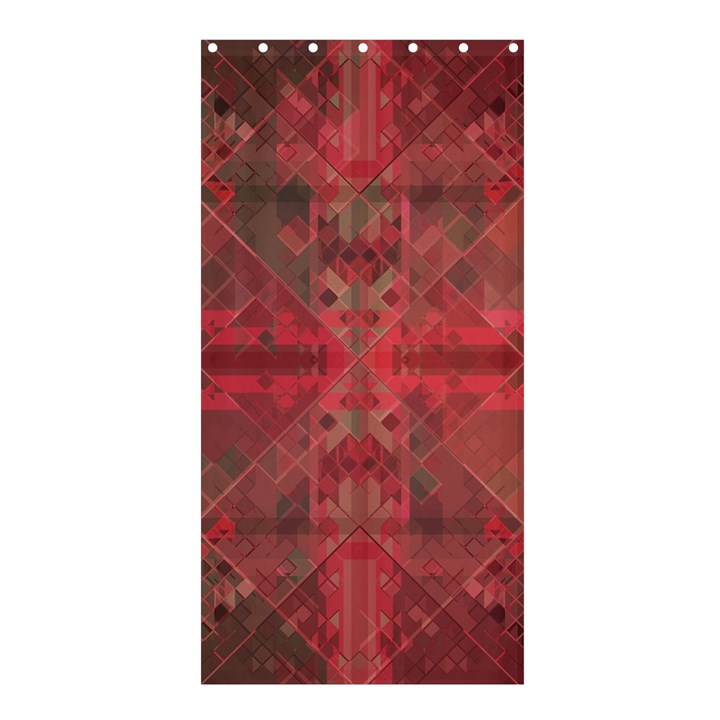 Indian Red Color Geometric Diamonds Shower Curtain 36  x 72  (Stall) 