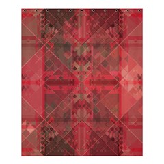 Indian Red Color Geometric Diamonds Shower Curtain 60  X 72  (medium)  by SpinnyChairDesigns