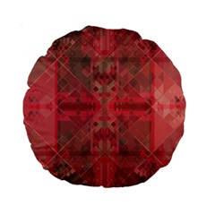 Indian Red Color Geometric Diamonds Standard 15  Premium Round Cushions by SpinnyChairDesigns