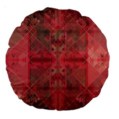 Indian Red Color Geometric Diamonds Large 18  Premium Round Cushions by SpinnyChairDesigns