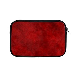 Scarlet Red Velvet Color Faux Texture Apple Macbook Pro 13  Zipper Case by SpinnyChairDesigns