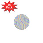 Pastel Color Stripes  1  Mini Buttons (10 pack) 