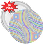 Pastel Color Stripes  3  Buttons (10 pack) 