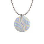 Pastel Color Stripes  1  Button Necklace