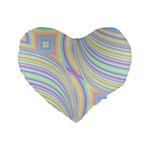 Pastel Color Stripes  Standard 16  Premium Flano Heart Shape Cushions